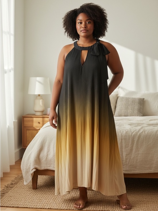 Cato Dresses & Skirts - Cato Ombre Halter Maxi Dress in Black and Gold